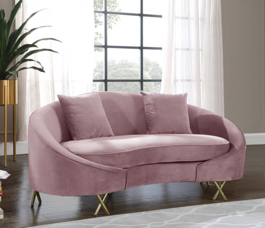 Serpentine Velvet Loveseat