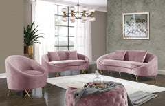 Serpentine Velvet Loveseat