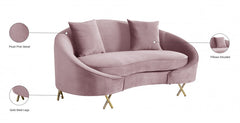 Serpentine Velvet Loveseat