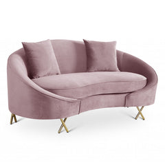 Serpentine Velvet Loveseat