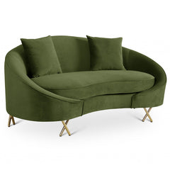 Serpentine Velvet Loveseat