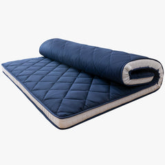 MAXYOYO Full Size Japanese Floor Mattress Quilted Mattress Topper, Navy