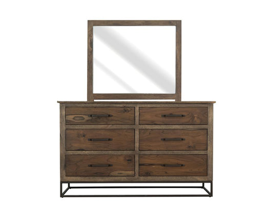 6 Drawer Dresser - Teca Collection Mango Wood & Metal