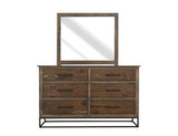 6 Drawer Dresser - Teca Collection Mango Wood & Metal