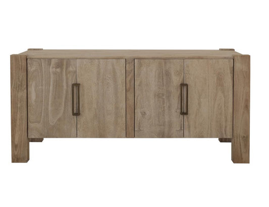 4 Door Melina Wood Console - Luma Sand-Brown Storage Furniture