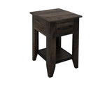 1 Drawer 1 Shelf Chairside Table Dark Teak Occasional Tables