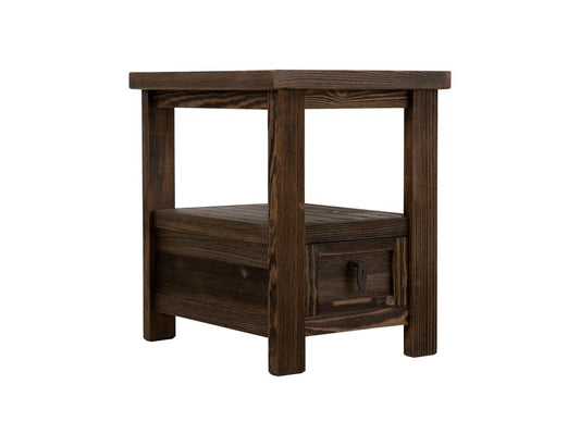 1 Drawer Chairside Table - Dutton Rustic Cottage Style