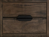 Dark Mita Chairside Table | 1 Drawer 1 Shelf Wood & Metal