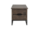 2 Drawer End Table | Dark Mita Transitional Wood & Metal Design