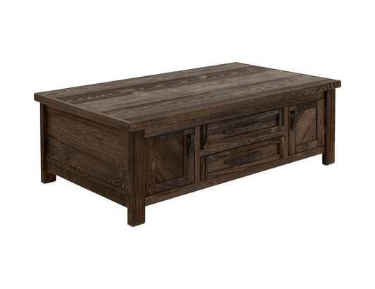 4 Drawer 4 Door Cocktail Table - Dutton Rustic Coffee Table