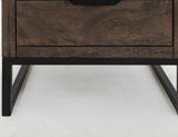 2 Drawer End Table | Dark Mita Transitional Wood & Metal Design