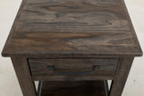 Dark Teak End Table with Drawer & Shelf | Mango Wood Furniture