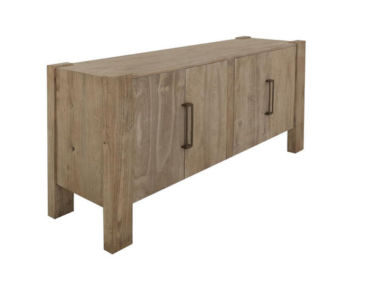 4 Door Melina Wood Console - Luma Sand-Brown Storage Furniture