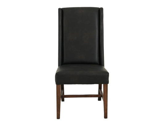 Riverwood Upholstered Chair - High Back Design in Brown Lacquer