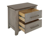 2 Drawer Nightstand - Modern Ridge Design with Storage