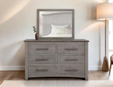 6 Drawer Dresser with Metal Handles | Ridge Light Gray & Brown