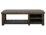 Dutton Collection Pine Wood Coat Rack & Bench - Dark Rustic Hall Tree