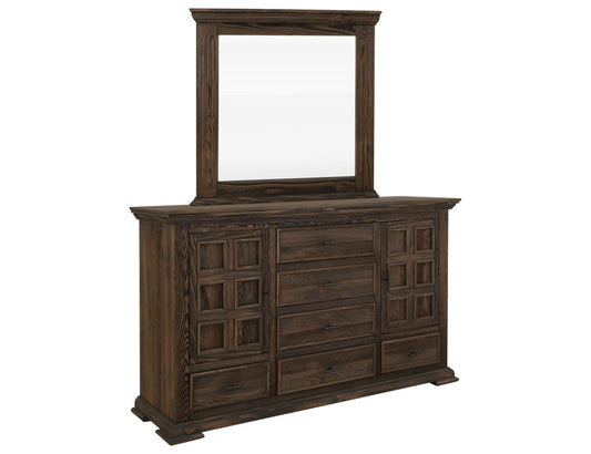 Desire Collection Mirror - Elegant Wood Frame with Deep Brown Finish