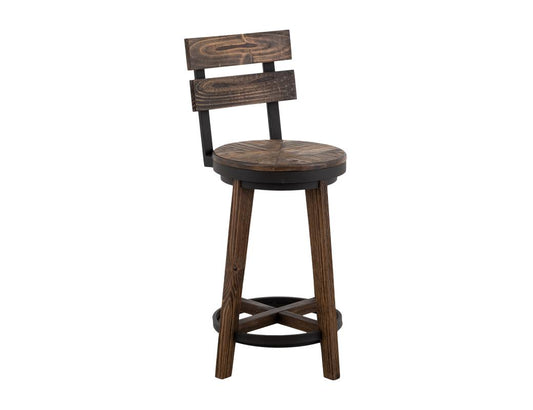 Dutton 24" Barstool - Rustic Industrial Design with Wood & Metal