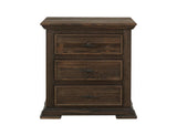 3 Drawer Nightstand - Solid Wood Desire Nightstand in Deep Brown