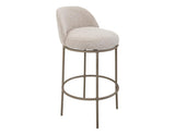 Barstool 30" - Ivory Upholstered Modern Bar Stool with Metal Base