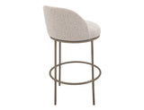 Barstool 30" - Ivory Upholstered Modern Bar Stool with Metal Base