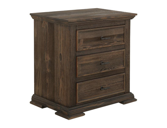 3 Drawer Nightstand - Solid Wood Desire Nightstand in Deep Brown