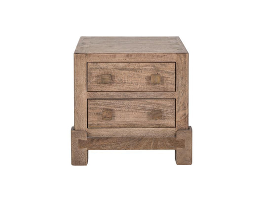 2 Drawer Nightstand - Modern Rustic Mango Wood | Atenas