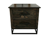 2 Drawer Nightstand | Dark Teak Collection Mango Wood