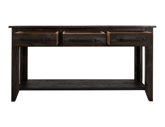 3 Drawer 1 Shelf Sofa Table - Dark Teak Occasional Table