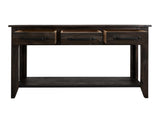 3 Drawer 1 Shelf Sofa Table - Dark Teak Occasional Table