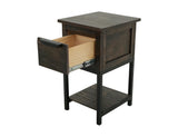Dark Mita Chairside Table | 1 Drawer 1 Shelf Wood & Metal