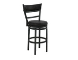 Gray II 24" Upholstered Barstool | Modern Black Faux Leather