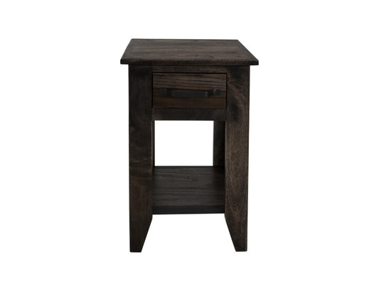 1 Drawer 1 Shelf Chairside Table Dark Teak Occasional Tables