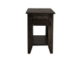 1 Drawer 1 Shelf Chairside Table Dark Teak Occasional Tables