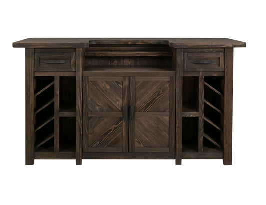 Dutton 2 Drawer 2 Door Bar - Rustic Elegance Home Bar Furniture