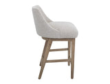 Emma Wooden Frame Barstool 24" - Modern Upholstered Bar Stool
