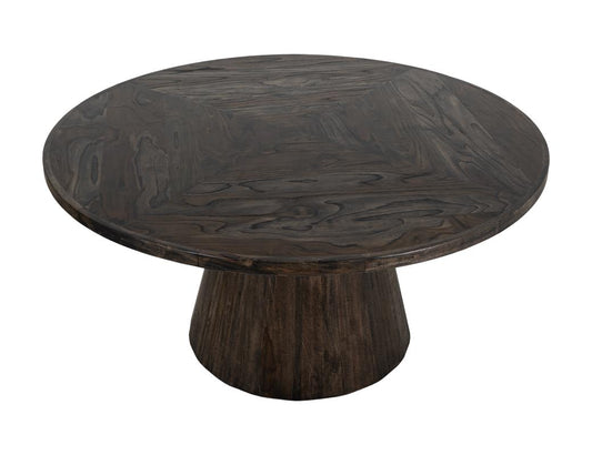 Black Balam Round Dining Table | Handcrafted Mango & Teak Wood