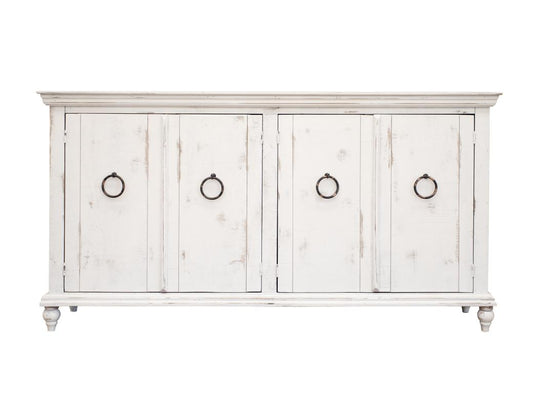4 Door Console - Rustic Capri Hand-Distressed Wood Furniture