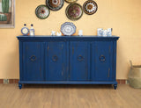 4 Door Console - Rustic Capri Console with Hand-Distressed Wood