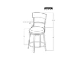 Wooden Frame & Metal Base Bar Stool - Modern Industrial Design