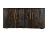 4 Doors Black Balam Console - Mango & Teak Wood Storage