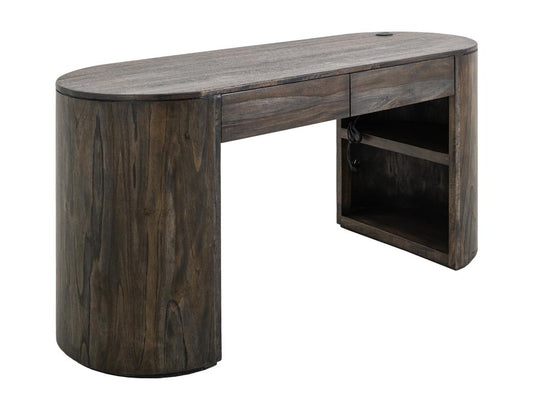 2 Drawer Black Balam Desk - Modern Handcrafted Mango & Teak Wood
