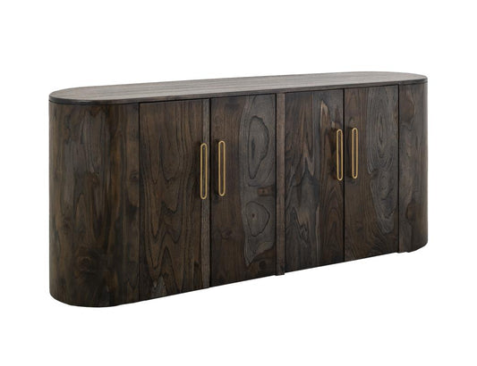4 Doors Black Balam Console - Mango & Teak Wood Storage