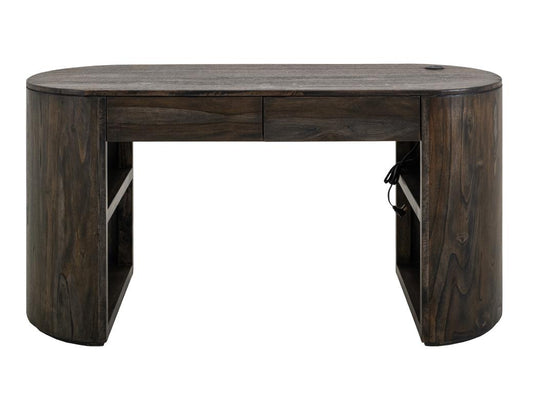 2 Drawer Black Balam Desk - Modern Handcrafted Mango & Teak Wood