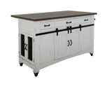 3 Drawer 2 Sliding Doors Kitchen Island - Pueblo White Solid Pine