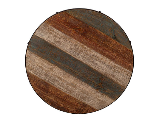Antique Multicolor Bistro Table - Rustic Solid Pine Wood