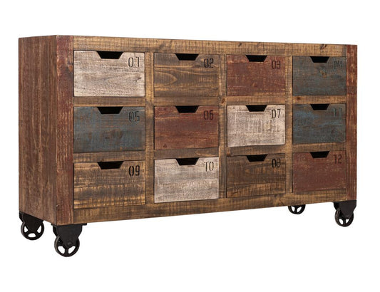 12 Numbered Drawer Console - Urban Wood Collection