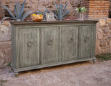 4 Doors Capri Console - Rustic Charm Hand-Distressed Wood