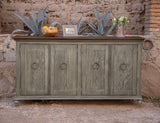4 Doors Capri Console - Rustic Charm Hand-Distressed Wood